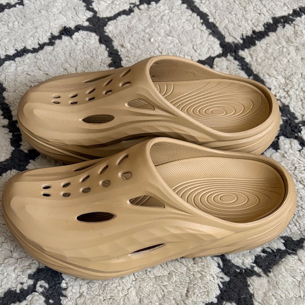 Hoka Tan Slip-On Clog Mules